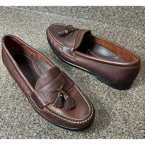 Bostonian Mens 8.5 D Slip On Loafer Comfort Casual Brown Leather Tasseled Brazil
